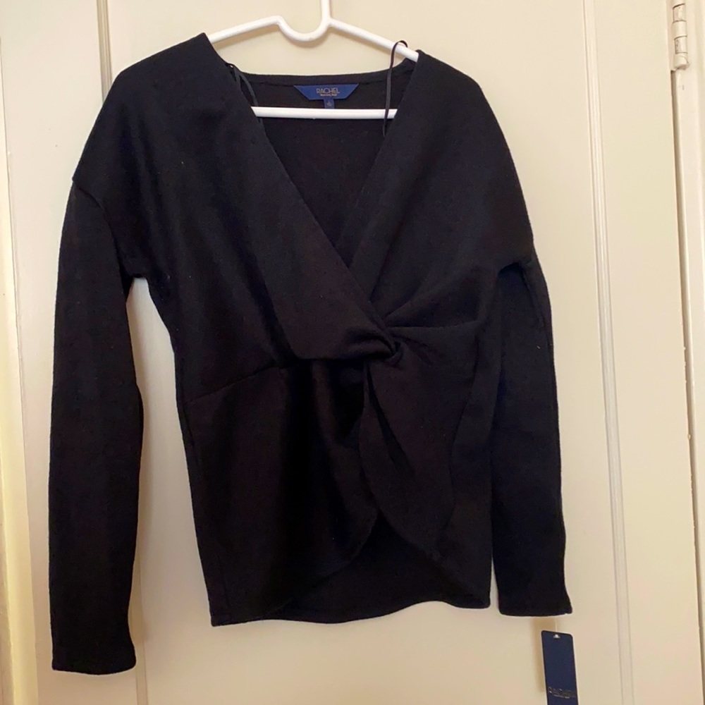 NWT Rachel Roy black long sleeve top size: L